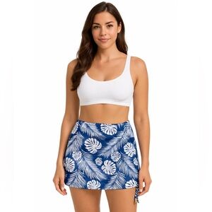 NWT Blue Leaf Swim Skirt